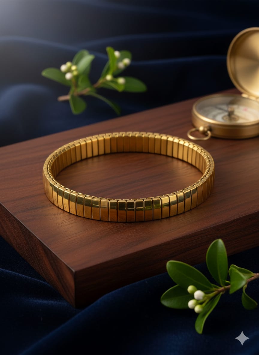Luxury 18K Gold Plated Segmented Bracelet for Women & Men