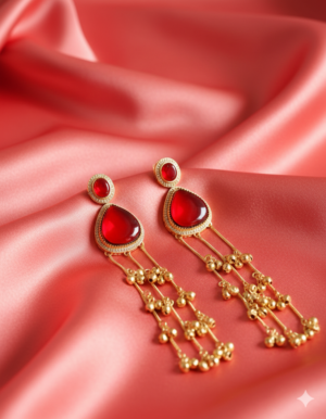 Long Tassel Dangle Earrings for Women (Red)