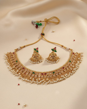 Bridal Kundan Polki Choker Necklace Set