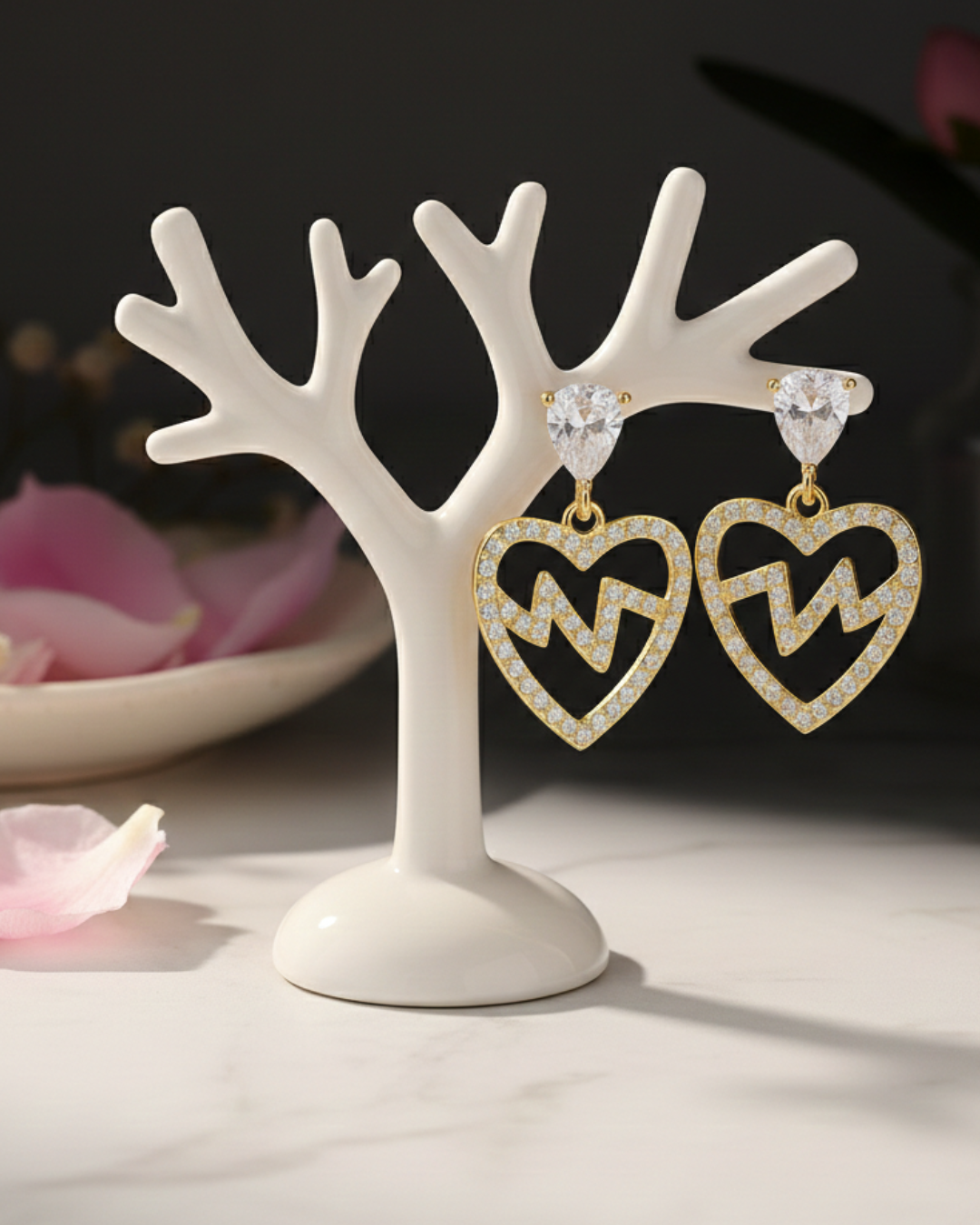 Luxury Heartbeat Design Anti-Tarnish Earrings