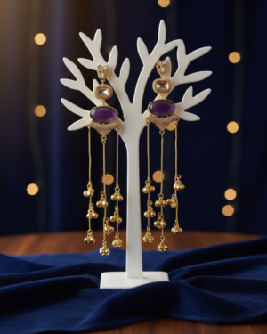 Extra Long Kundan Style Chain Earrings for Women