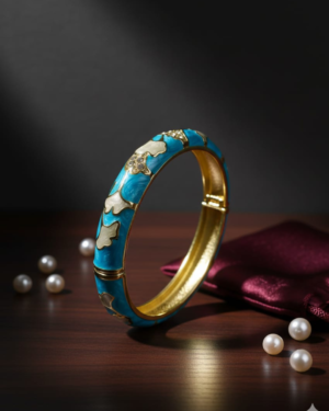 The Azure Ginkgo Enamel Bangle