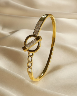 Elegant Gold-Plated Bangle Bracelet for Women