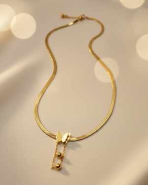 Anti-Tarnish Gold Butterfly Pendant Necklace