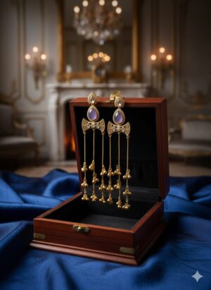 Grand Kundan Polki Style Dangler Earrings