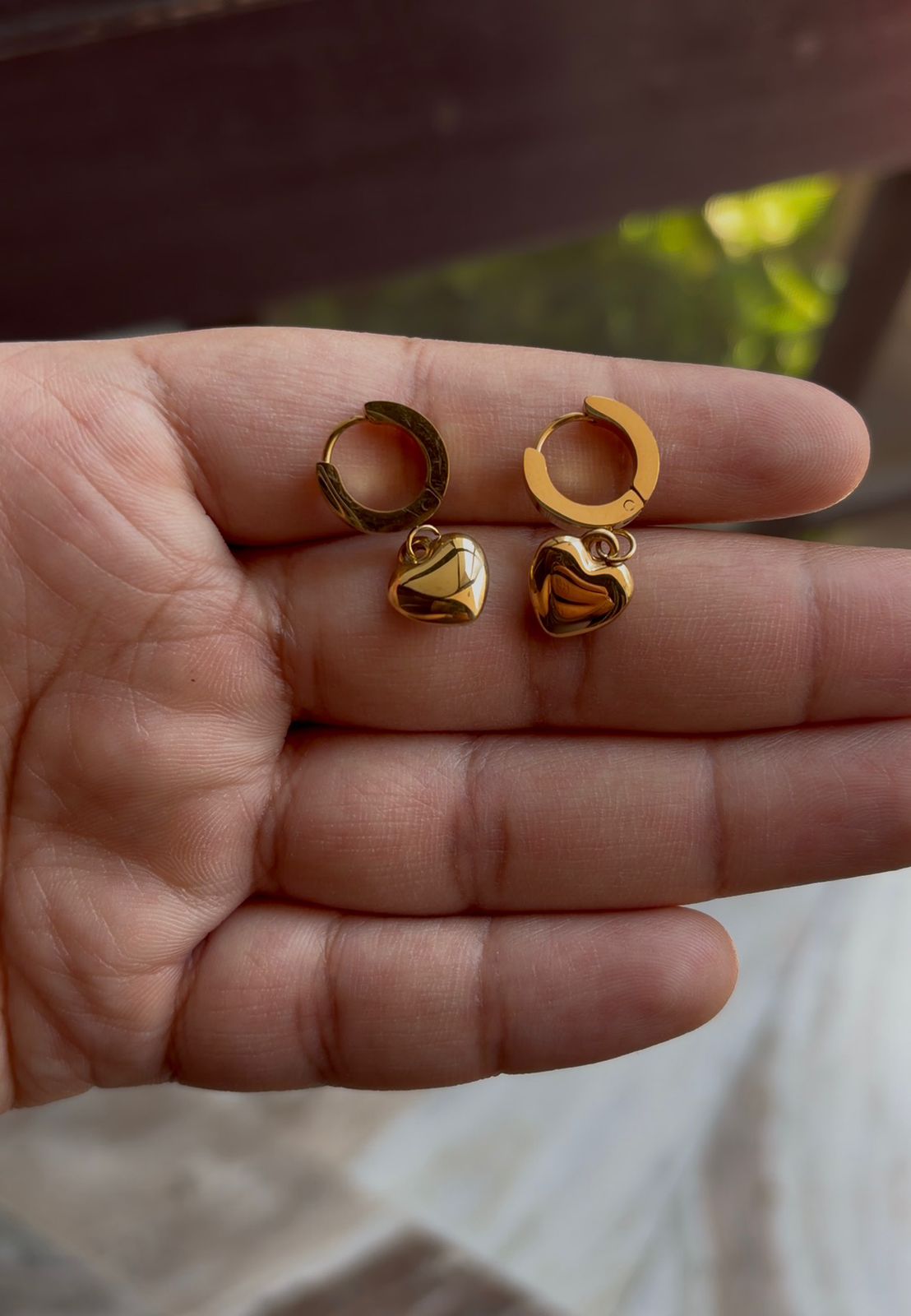 Anti-Tarnish Heart Huggie Earrings | Waterproof Dainty Charm Hoops - Image 2